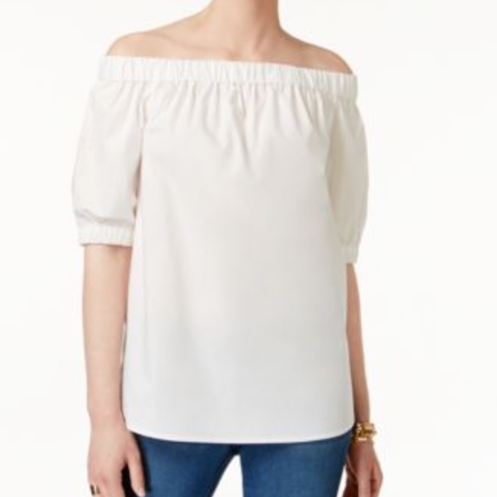 Michael Kors Off The Shoulder Linen Top